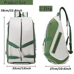 PatsSport Court Classic Padel Backpack – White with Green, Blue or Red Trim
