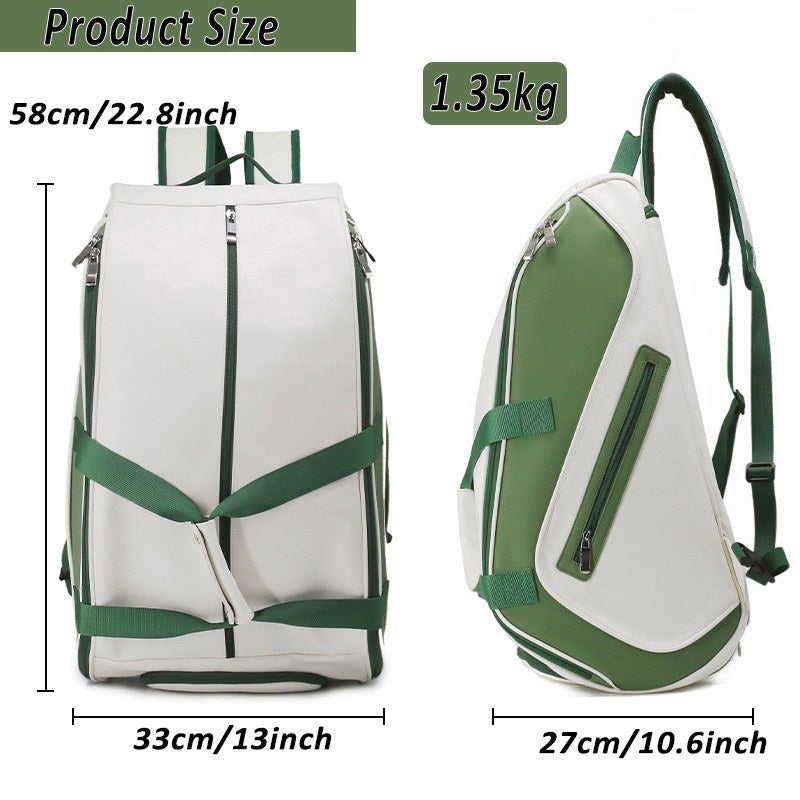 PatsSport Court Classic Padel Backpack – White with Green, Blue or Red Trim