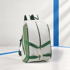 PatsSport Court Classic Padel Backpack – White with Green, Blue or Red Trim