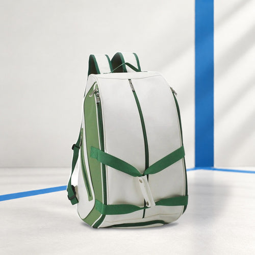 PatsSport Court Classic Padel Backpack – White with Green, Blue or Red Trim