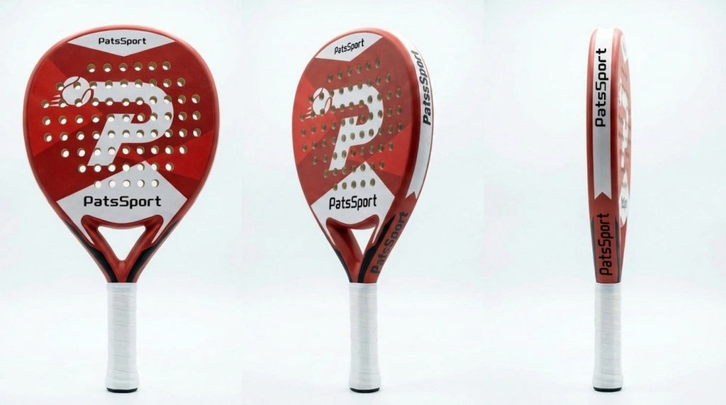 PatsSport Crimson Carbon Diamond Padel Racket – Red, 360g