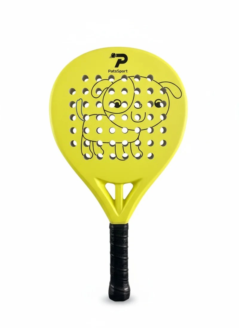 PatsSport Cub Junior Fibreglass Padel Racket – Yellow Puppy Design