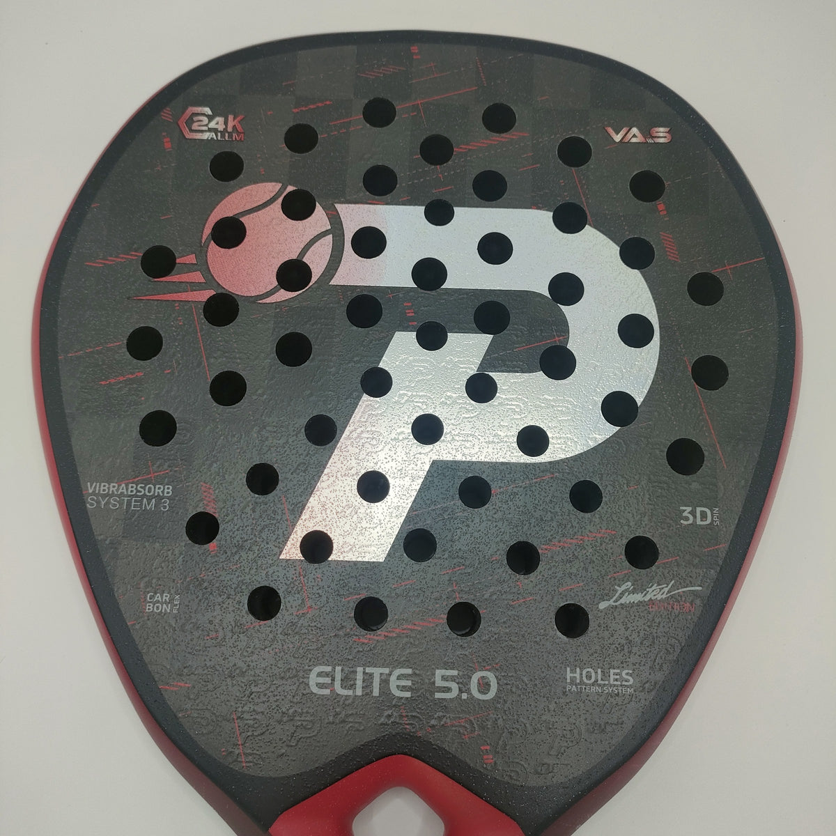 PatsSport Elite 5.0 24K Carbon Diamond Padel Racket – 3D Textured Face