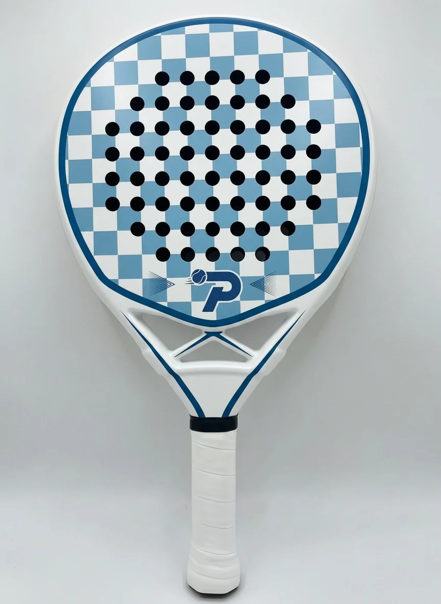 PatsSport Gingham 18K Carbon Padel Racket – Pastel Checkerboard