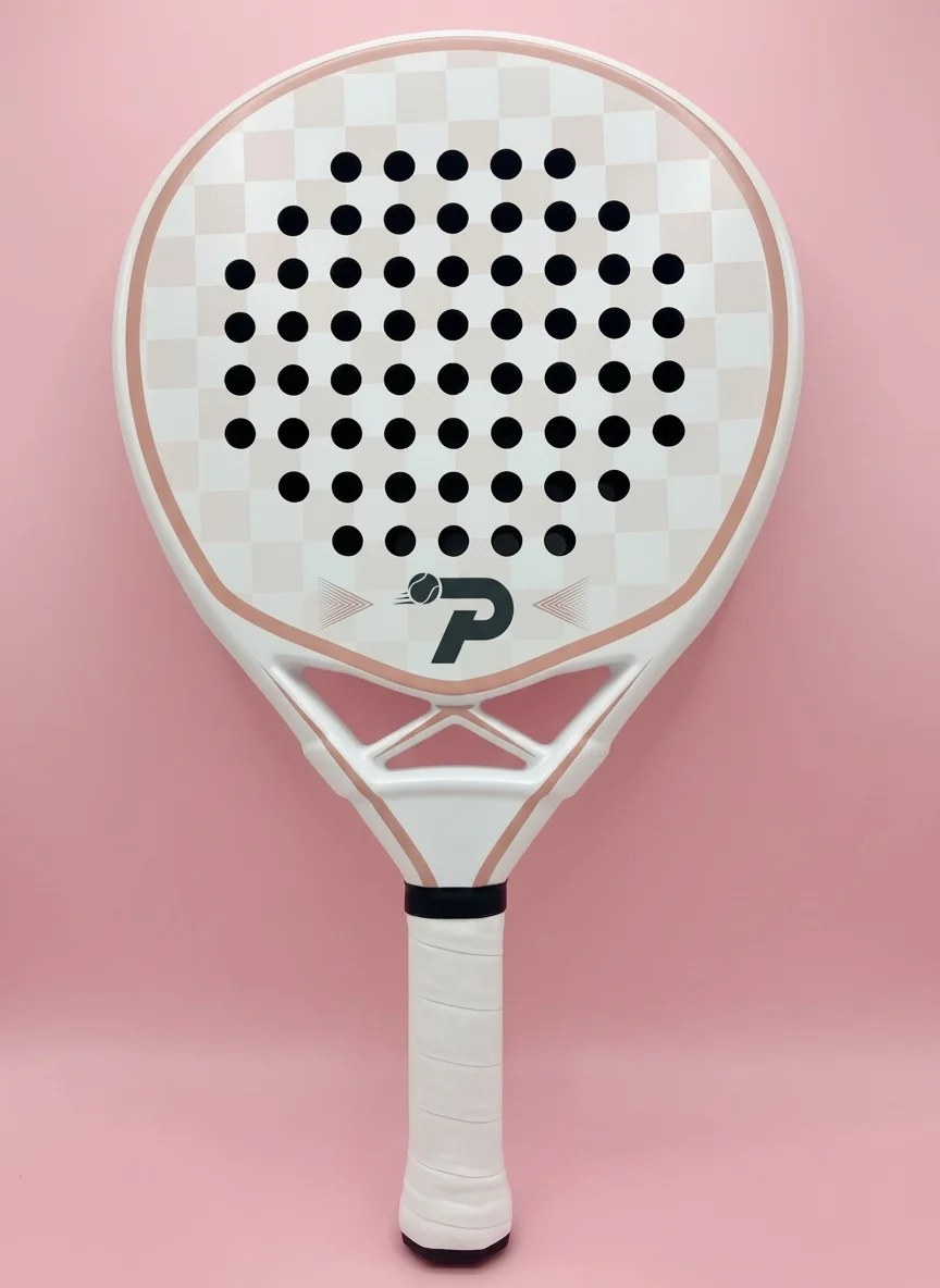 PatsSport Gingham 18K Carbon Padel Racket – Pastel Checkerboard