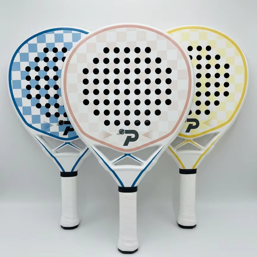 PatsSport Gingham 18K Carbon Padel Racket – Pastel Checkerboard