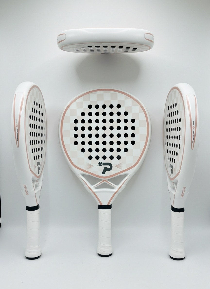 PatsSport Gingham 18K Carbon Padel Racket – Pastel Checkerboard