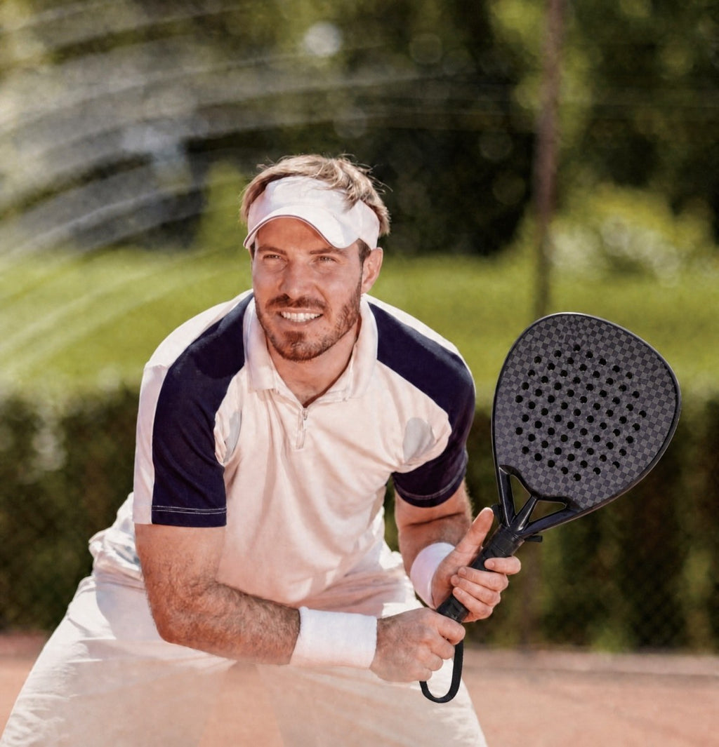 PatsSport Grit Diamond Padel Racket – Sandpaper Face, Carbon or Fibreglass