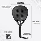 PatsSport Grit Diamond Padel Racket – Sandpaper Face, Carbon or Fibreglass