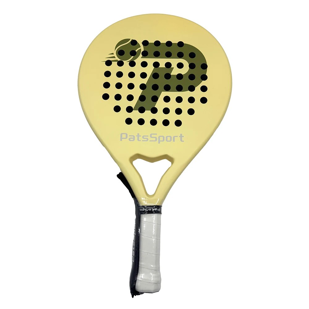PatsSport Macaron Round Padel Racket – Matte Pastel Carbon, Soft EVA