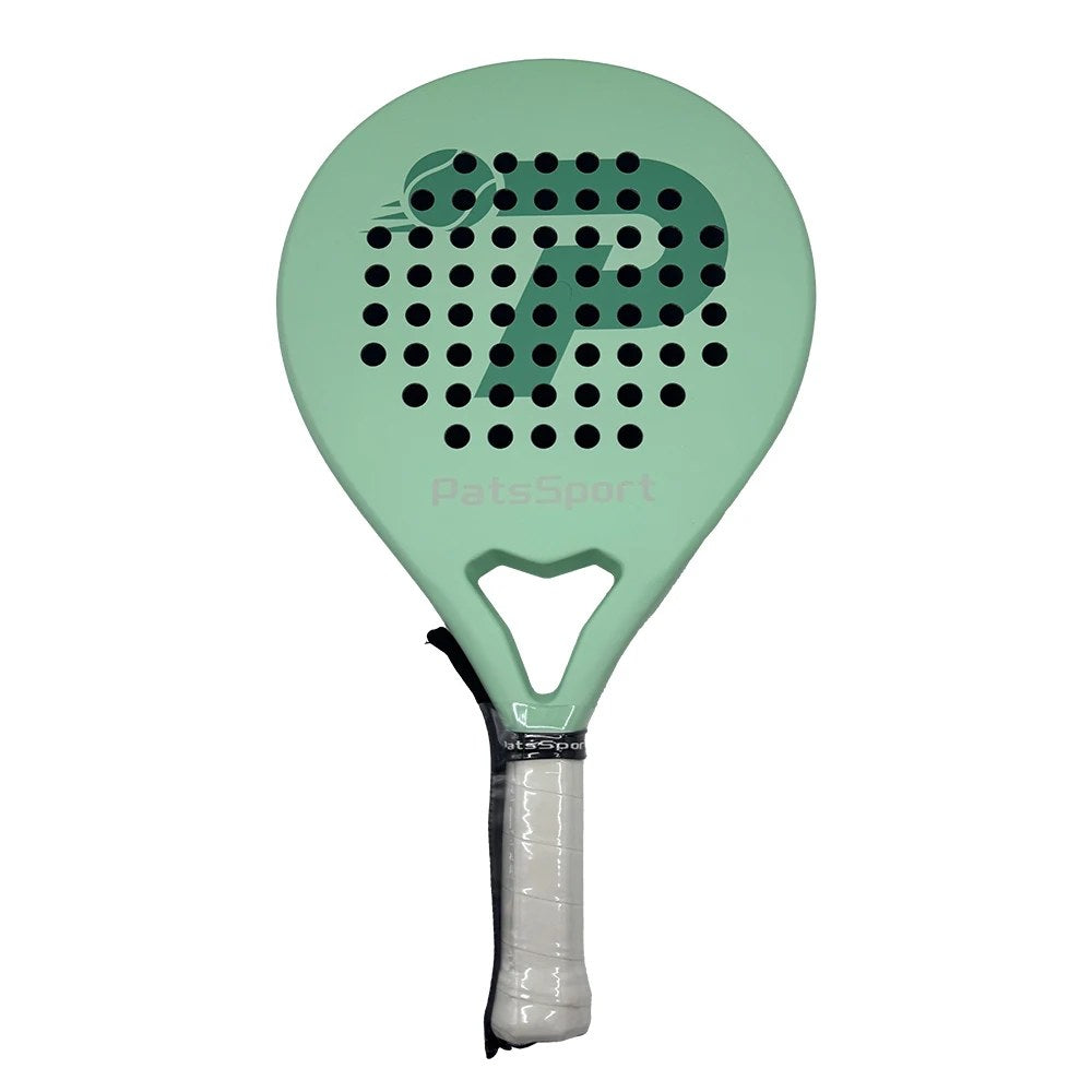 PatsSport Macaron Round Padel Racket – Matte Pastel Carbon, Soft EVA