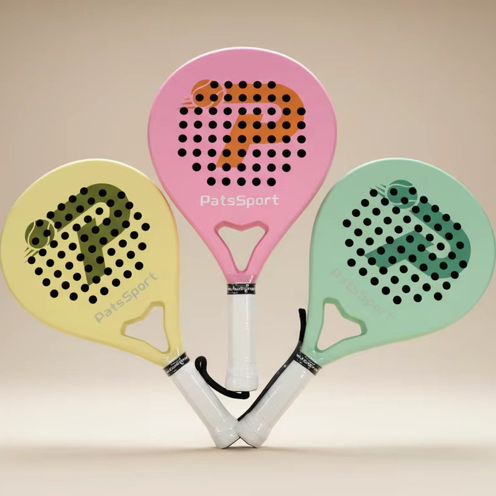 PatsSport Macaron Round Padel Racket – Matte Pastel Carbon, Soft EVA