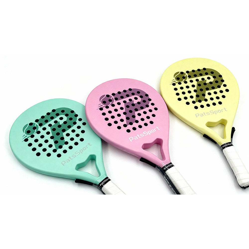 PatsSport Macaron Round Padel Racket – Matte Pastel Carbon, Soft EVA