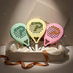 PatsSport Macaron Round Padel Racket – Matte Pastel Carbon, Soft EVA