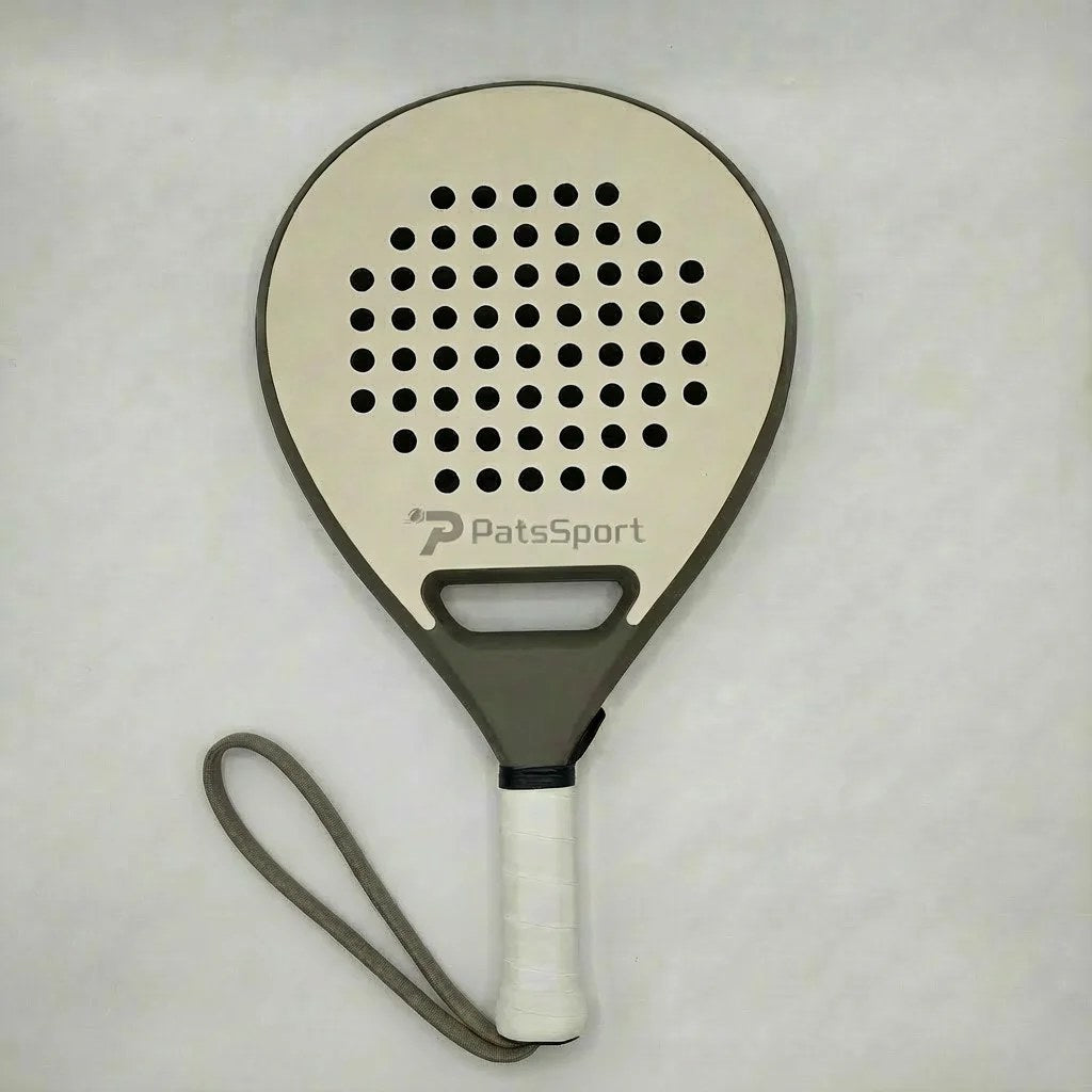 PatsSport Meringue Carbon Round Padel Racket – Pastel, 365g