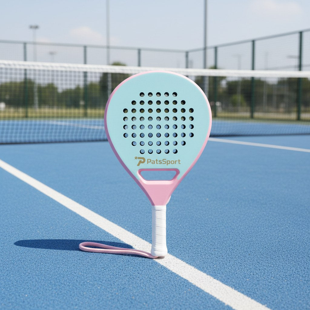 PatsSport Meringue Carbon Round Padel Racket – Pastel, 365g