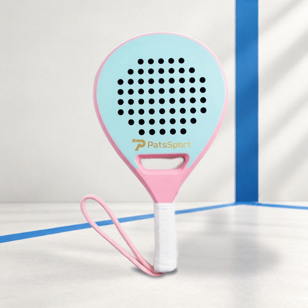 PatsSport Meringue Carbon Round Padel Racket – Pastel, 365g