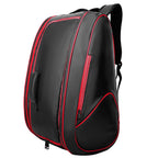 PatsSport Night Padel Racket Backpack – Black with Red Trim