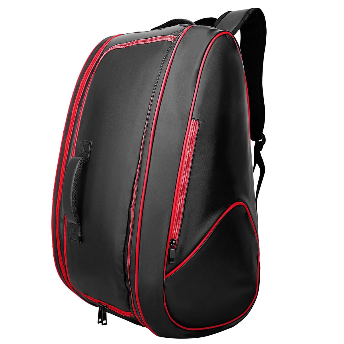 PatsSport Night Padel Racket Backpack – Black with Red Trim