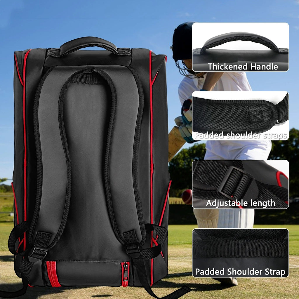 PatsSport Night Padel Racket Backpack – Black with Red Trim