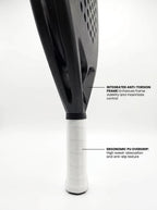 PatsSport Nightfall 18K Carbon Teardrop Padel Racket – All Black