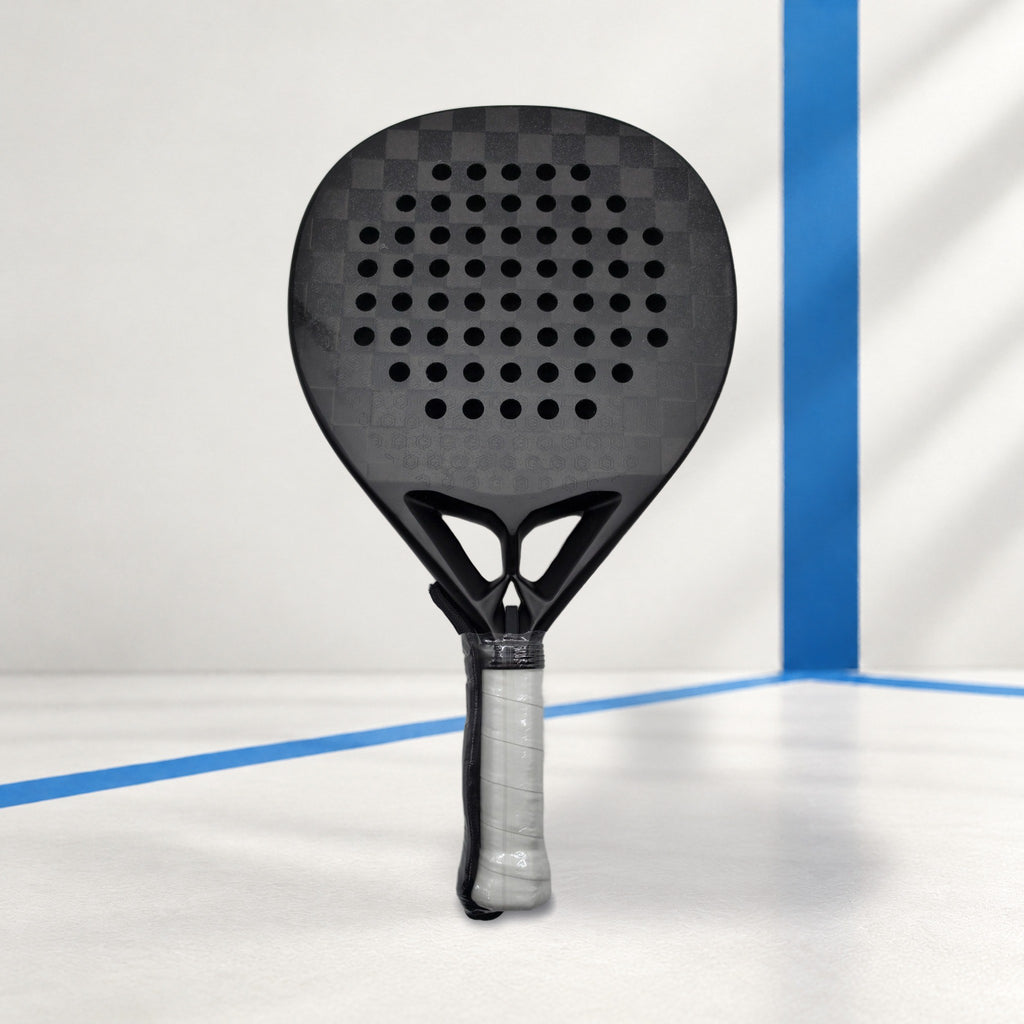 PatsSport Nightfall 18K Carbon Teardrop Padel Racket – All Black