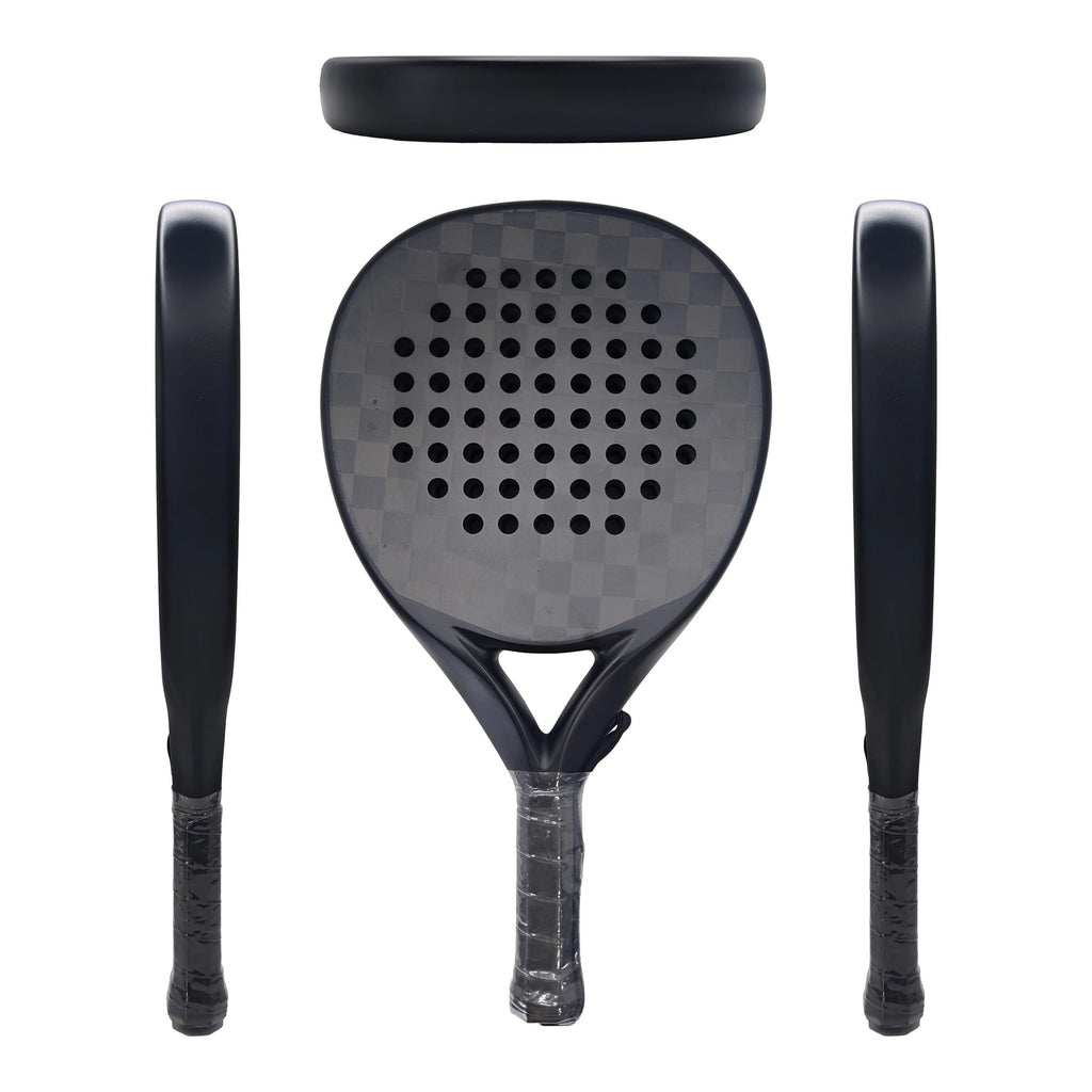 PatsSport Noir Carbon Diamond Padel Racket – Plain Black, 12K or 18K