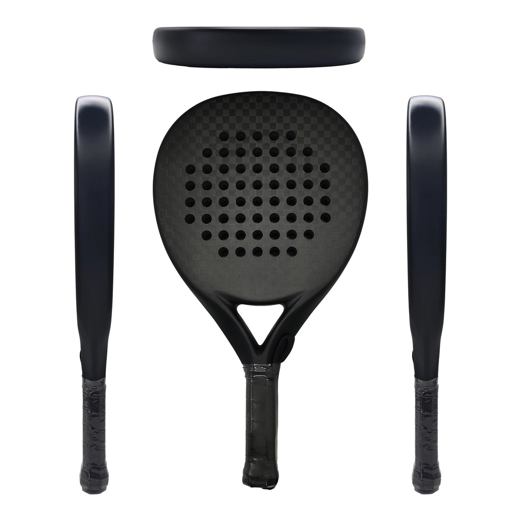 PatsSport Noir Carbon Diamond Padel Racket – Plain Black, 12K or 18K