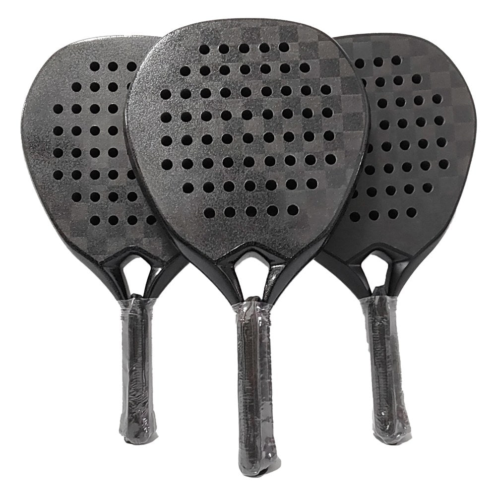 PatsSport Noir Carbon Diamond Padel Racket – Plain Black, 12K or 18K