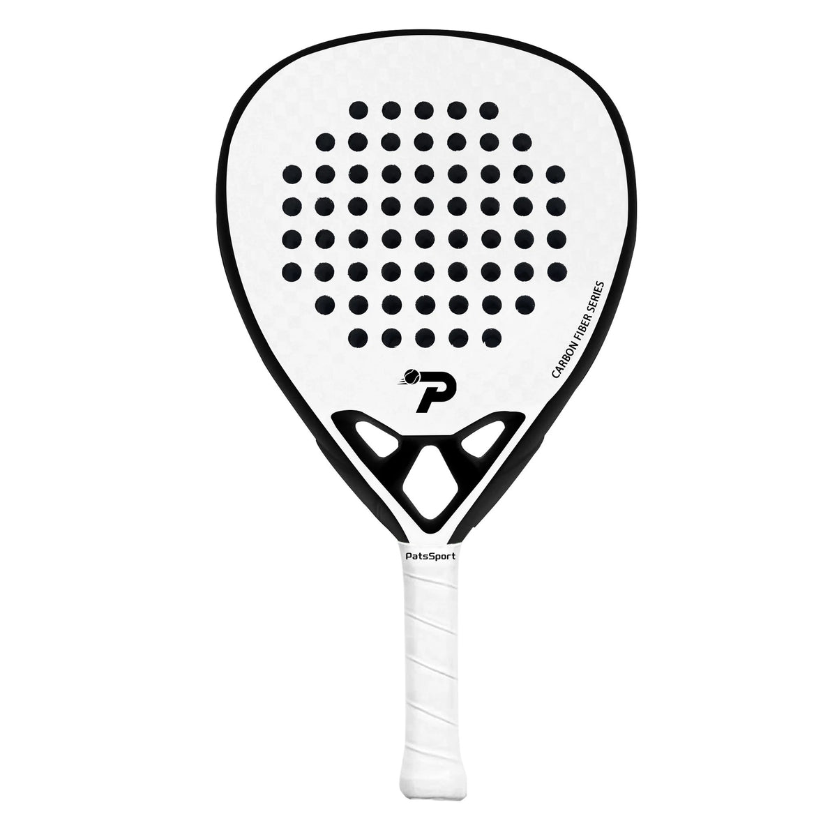 PatsSport Outline Carbon Padel Racket – White with Coloured Frame