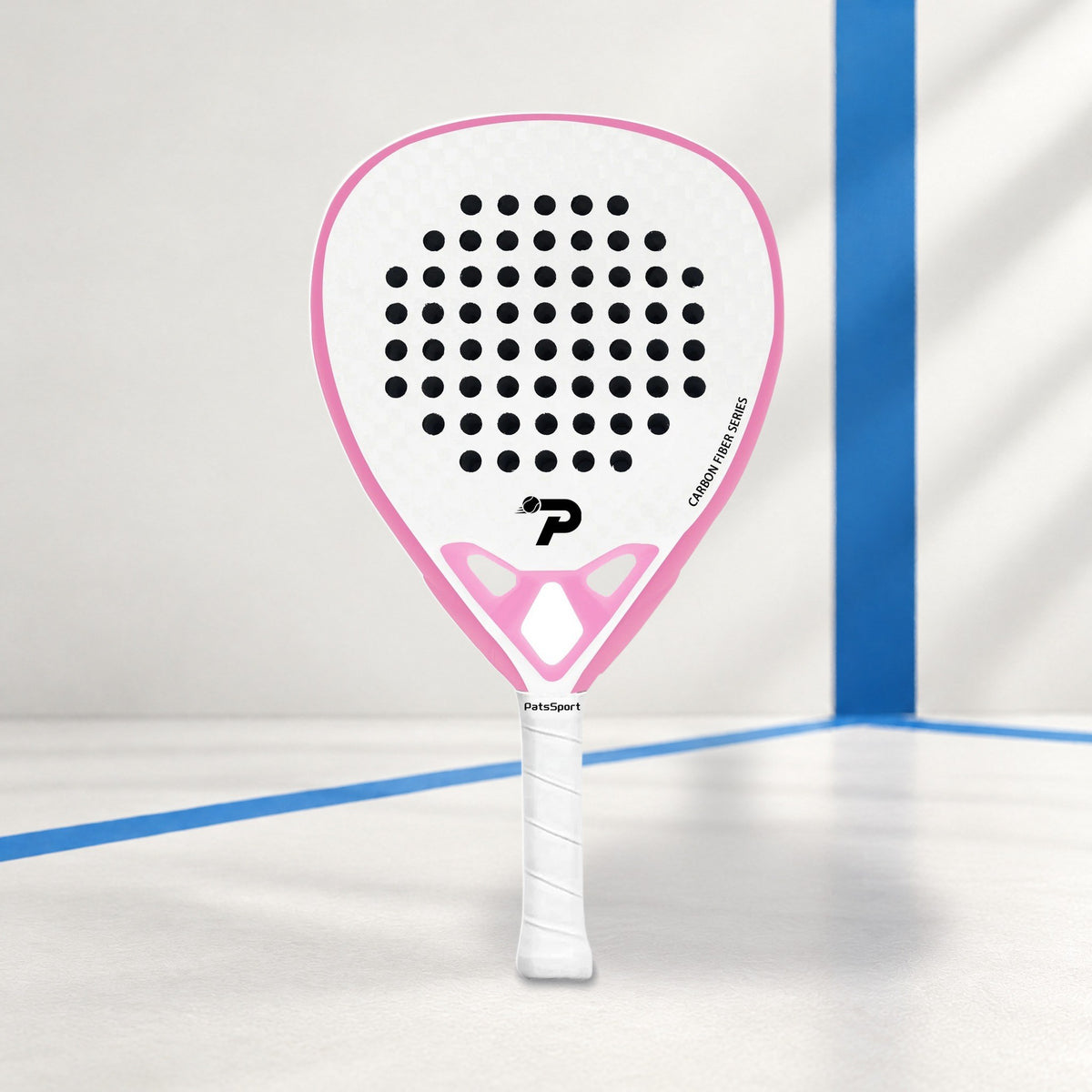PatsSport Outline Carbon Padel Racket – White with Coloured Frame