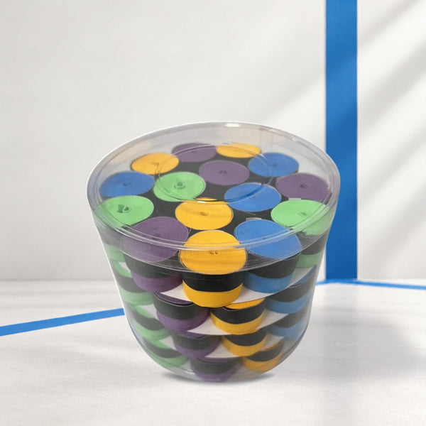 PatsSport Overgrip Club Barrel – Multi-Colour 0.6 mm Tacky PU