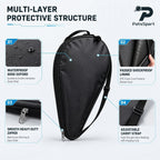 PatsSport Padded Padel Racket Cover with Shoulder Strap – Black