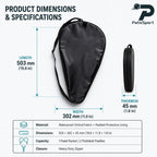 PatsSport Padded Padel Racket Cover with Shoulder Strap – Black
