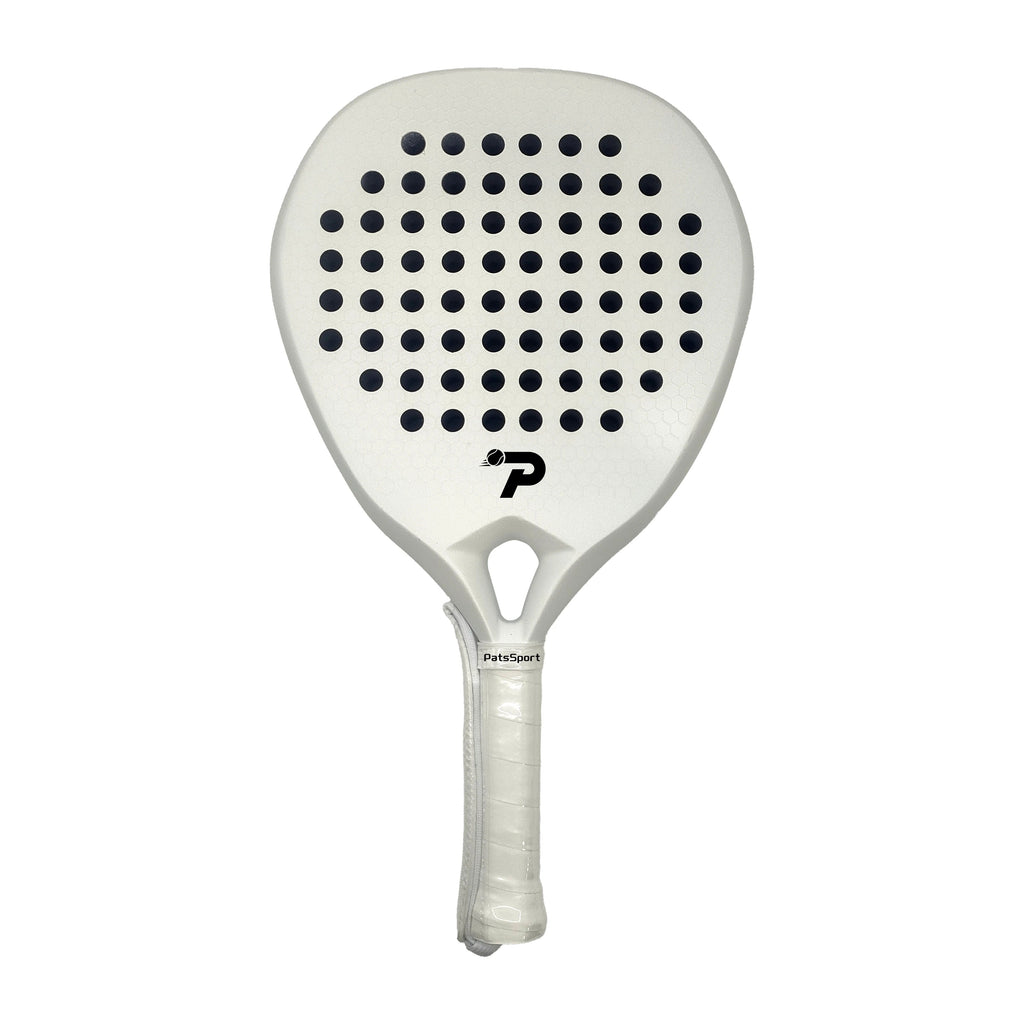 PatsSport Pearl Carbon Diamond Padel Racket – Glossy White or Black