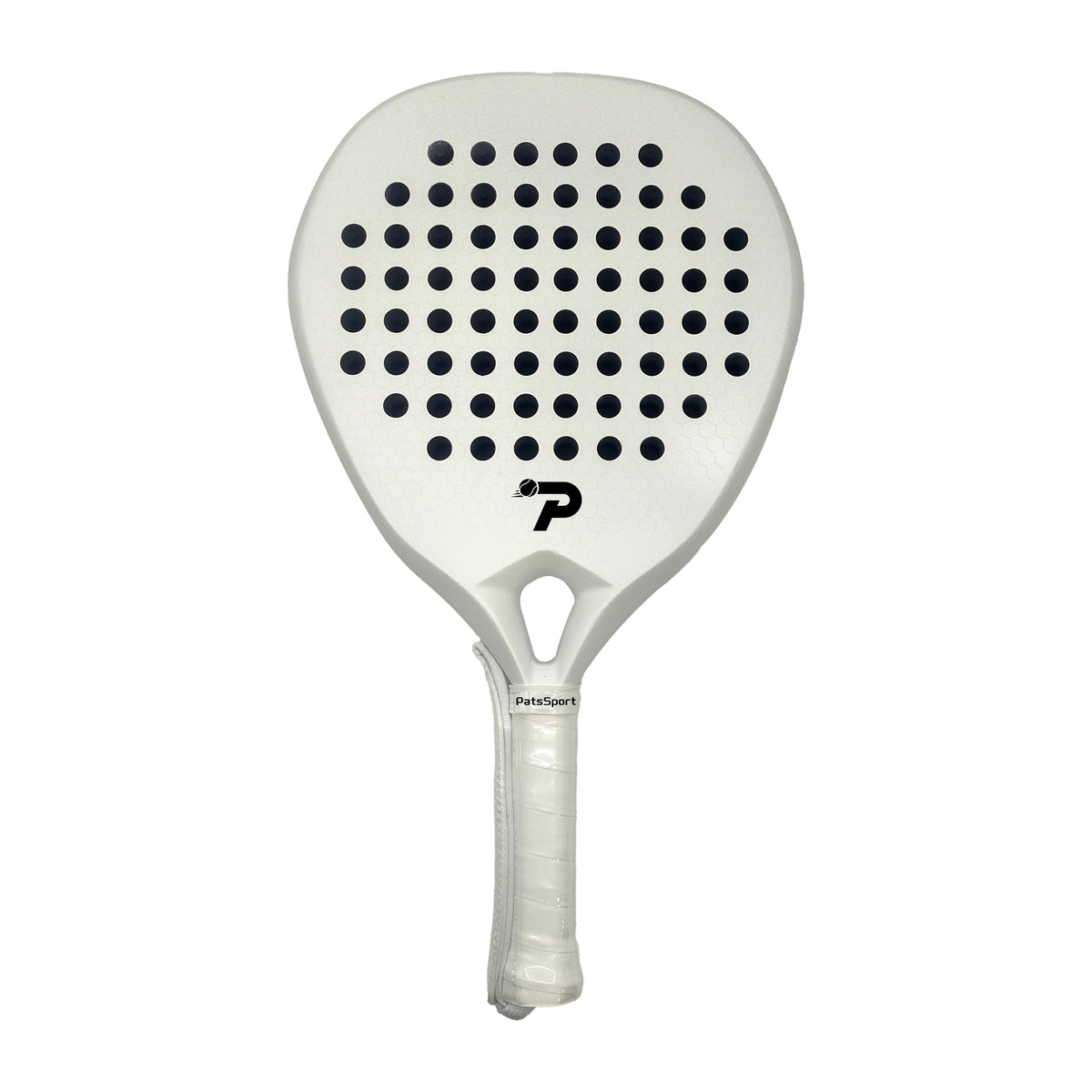 PatsSport Pearl Carbon Diamond Padel Racket – Glossy White or Black