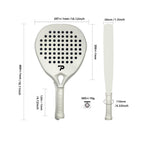 PatsSport Pearl Carbon Diamond Padel Racket – Glossy White or Black
