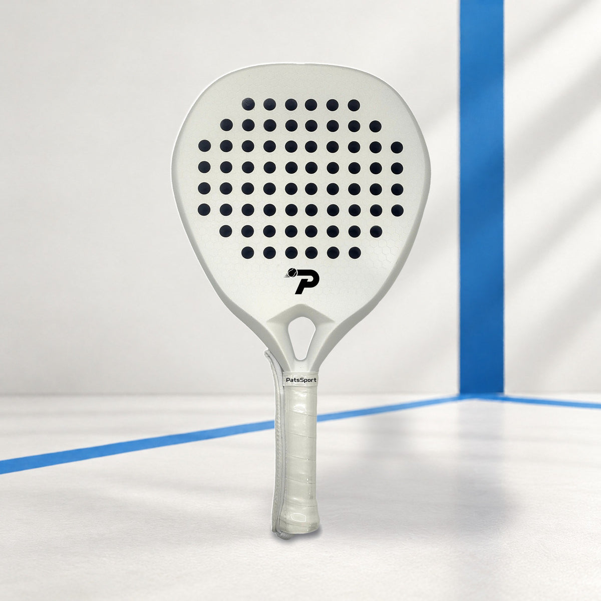 PatsSport Pearl Carbon Diamond Padel Racket – Glossy White or Black