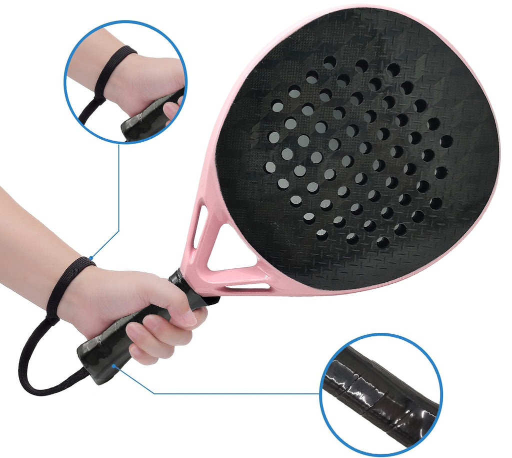PatsSport Petal Carbon Diamond Padel Racket – Black Face, Pink Frame