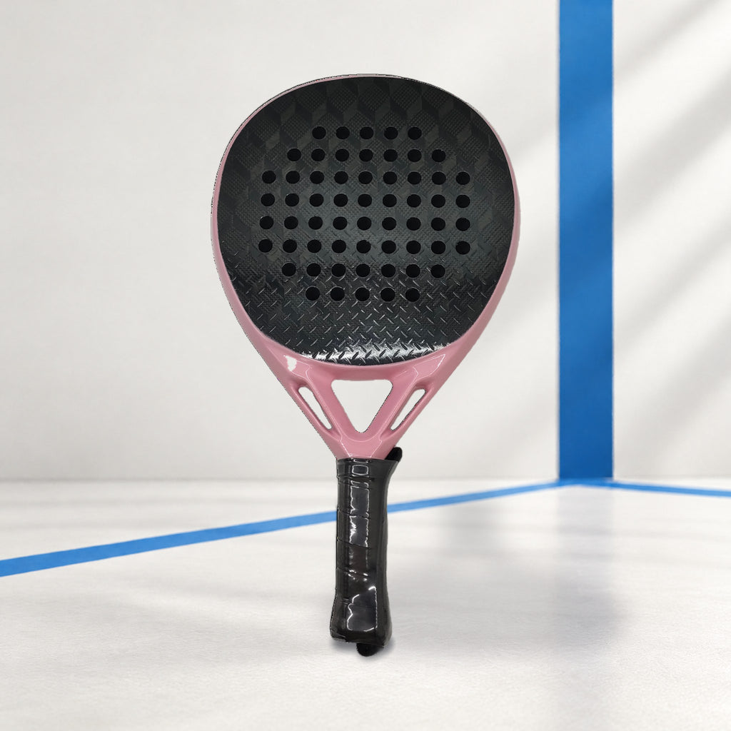 PatsSport Petal Carbon Diamond Padel Racket – Black Face, Pink Frame