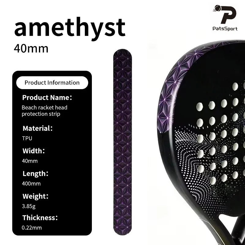 PatsSport Printed Padel Racket Frame Protection Tape – Amethyst or White
