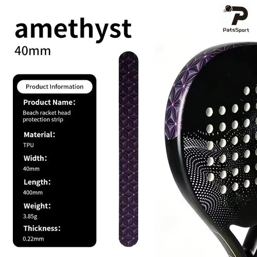 PatsSport Printed Padel Racket Frame Protection Tape – Amethyst or White