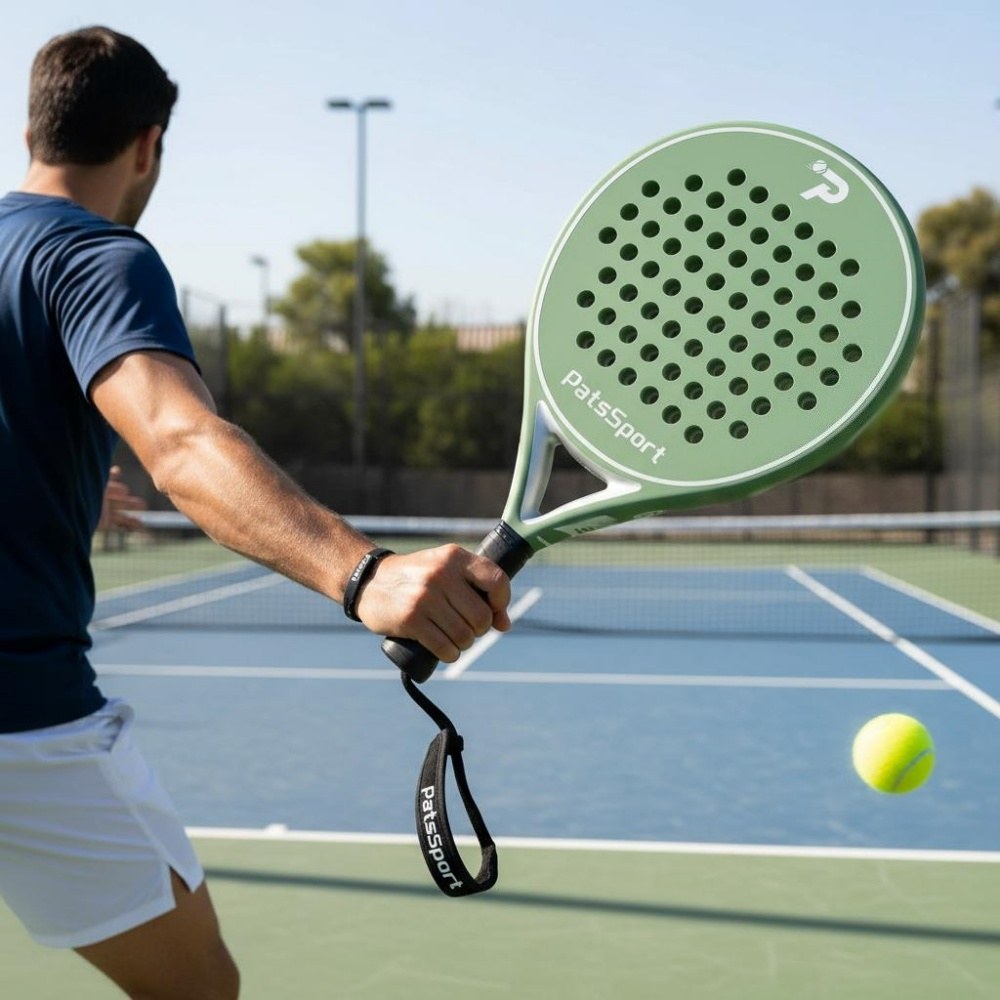 PatsSport Satin Carbon Padel Racket – Rose Gold, Deep Blue or Sage