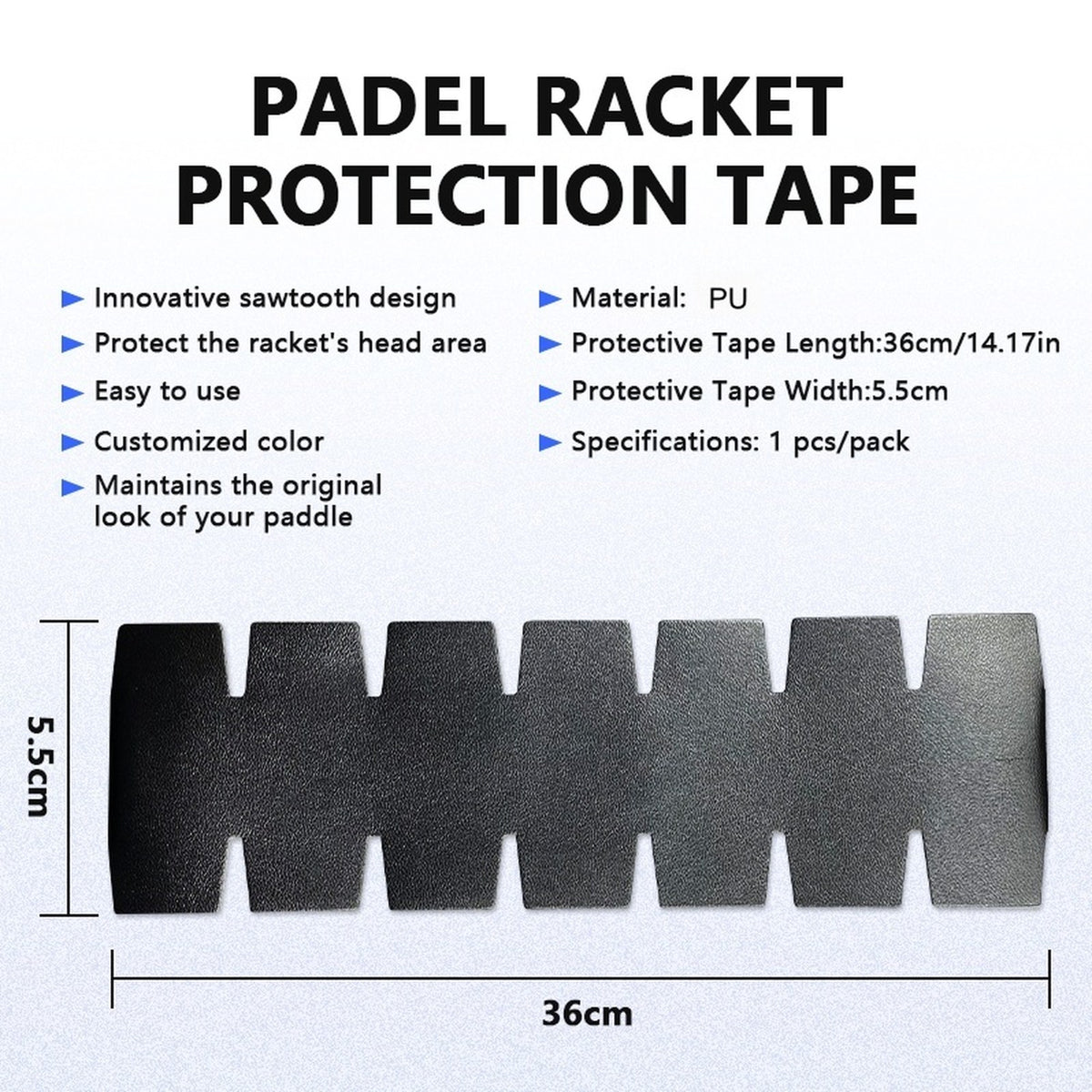 PatsSport Sawtooth Padel Frame Protection Tape – Clear or Black