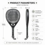 PatsSport Silverline 18K Carbon Diamond Padel Racket – Silver Frame