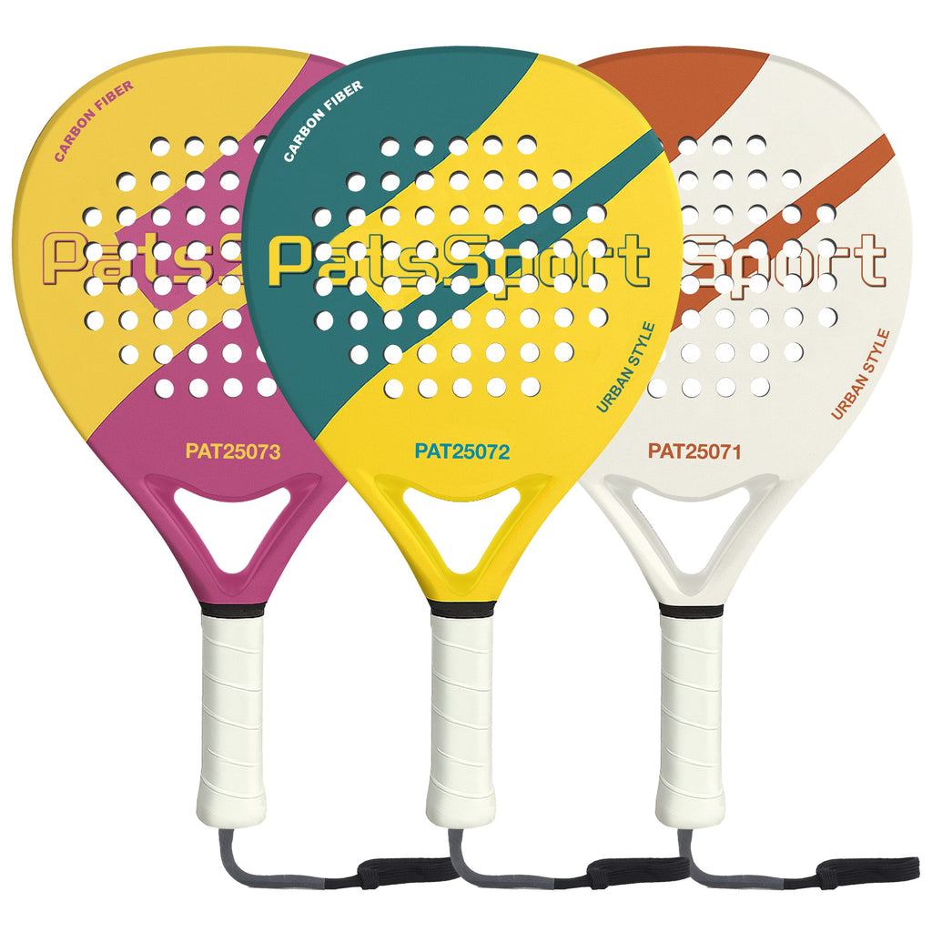 PatsSport Slant Carbon Round Padel Racket – Colour-Block, 360g