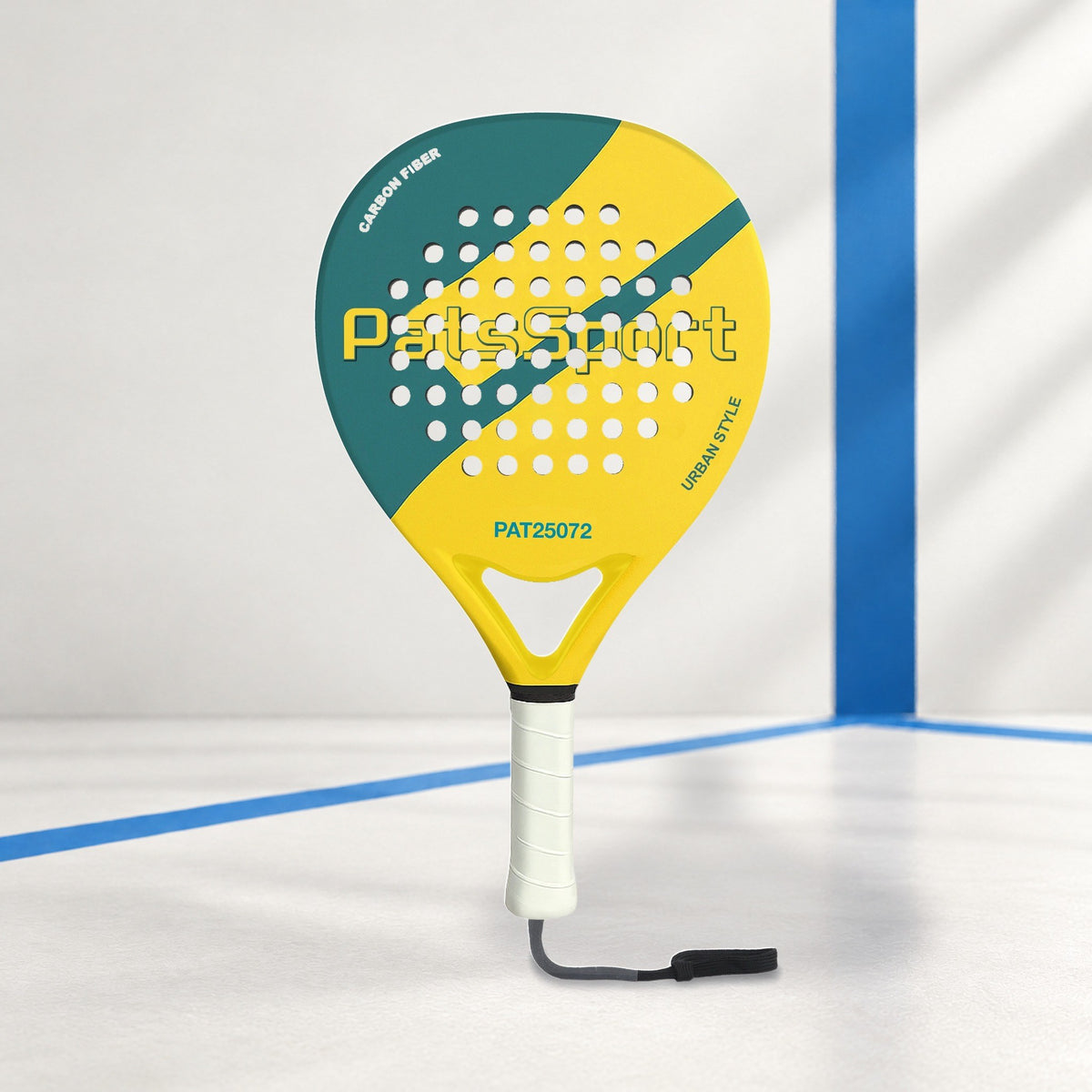 PatsSport Slant Carbon Round Padel Racket – Colour-Block, 360g