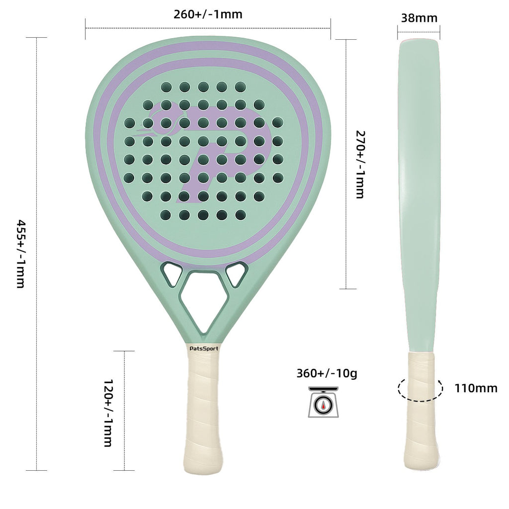 PatsSport Sorbet Matte Carbon Round Padel Racket – Pastel