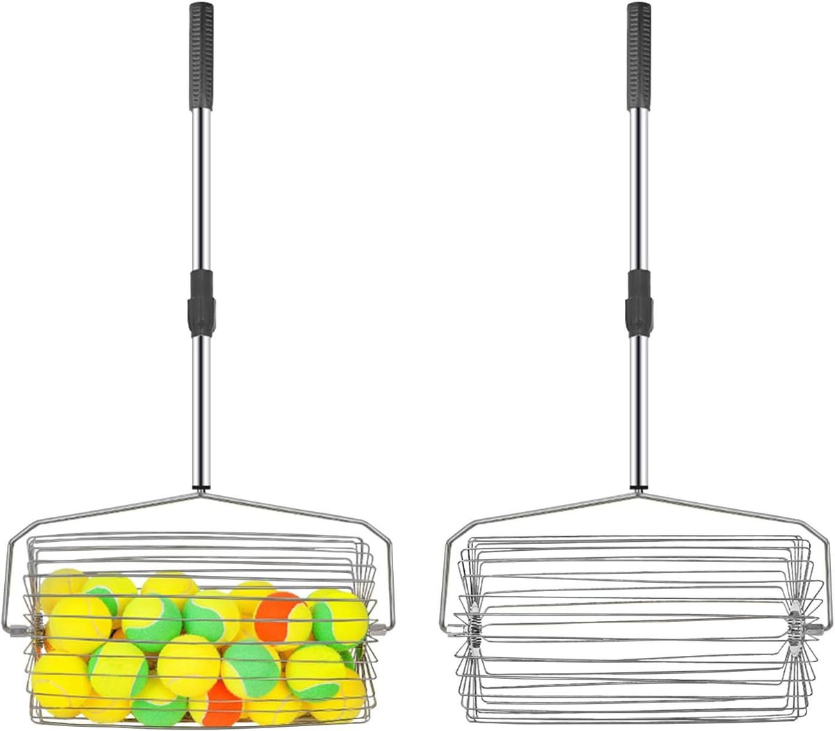 PatsSport Telescopic Padel Ball Picker – Steel Basket, Holds 60 Balls