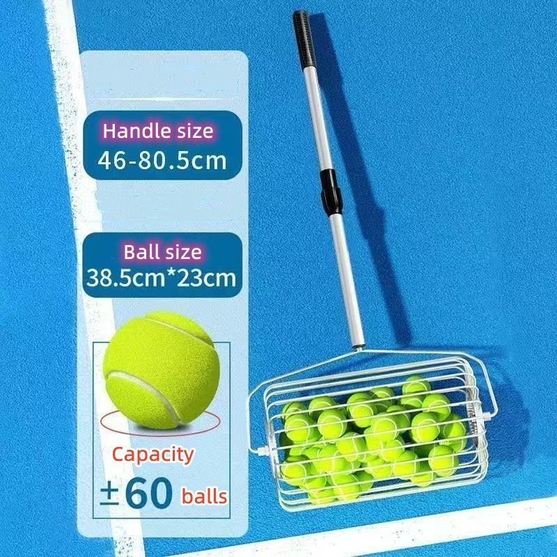 PatsSport Telescopic Padel Ball Picker – Steel Basket, Holds 60 Balls